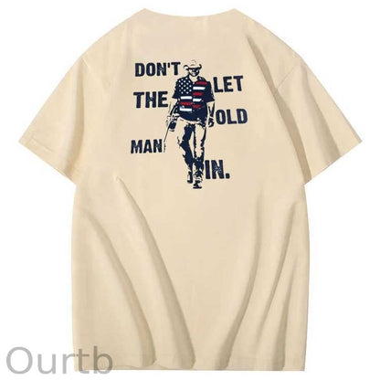Vintage Don't Let The Old Man In Pattern 100&Cotton Print T-Shirt