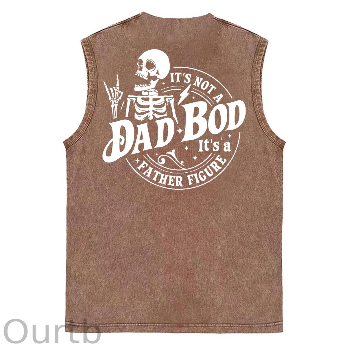 It's Not A Dad Bod It's A Father Figure Print Washed Cotton Sleeveless Tank Tops