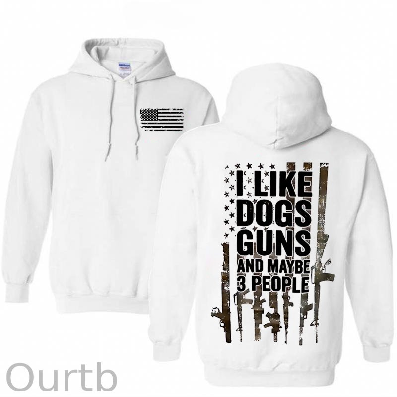 I Like Dogs Guns And Maybe 3 People Pattern Classic Hoodie
