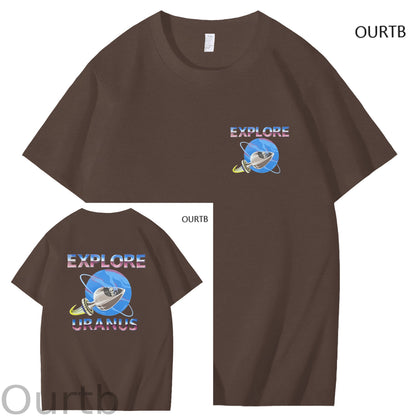 Explore Uranus Funny Adult Art Pattern Print T-Shirt