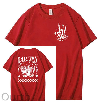 Funny Dad Tax Pattern Print 100% Cotton T-Shirt