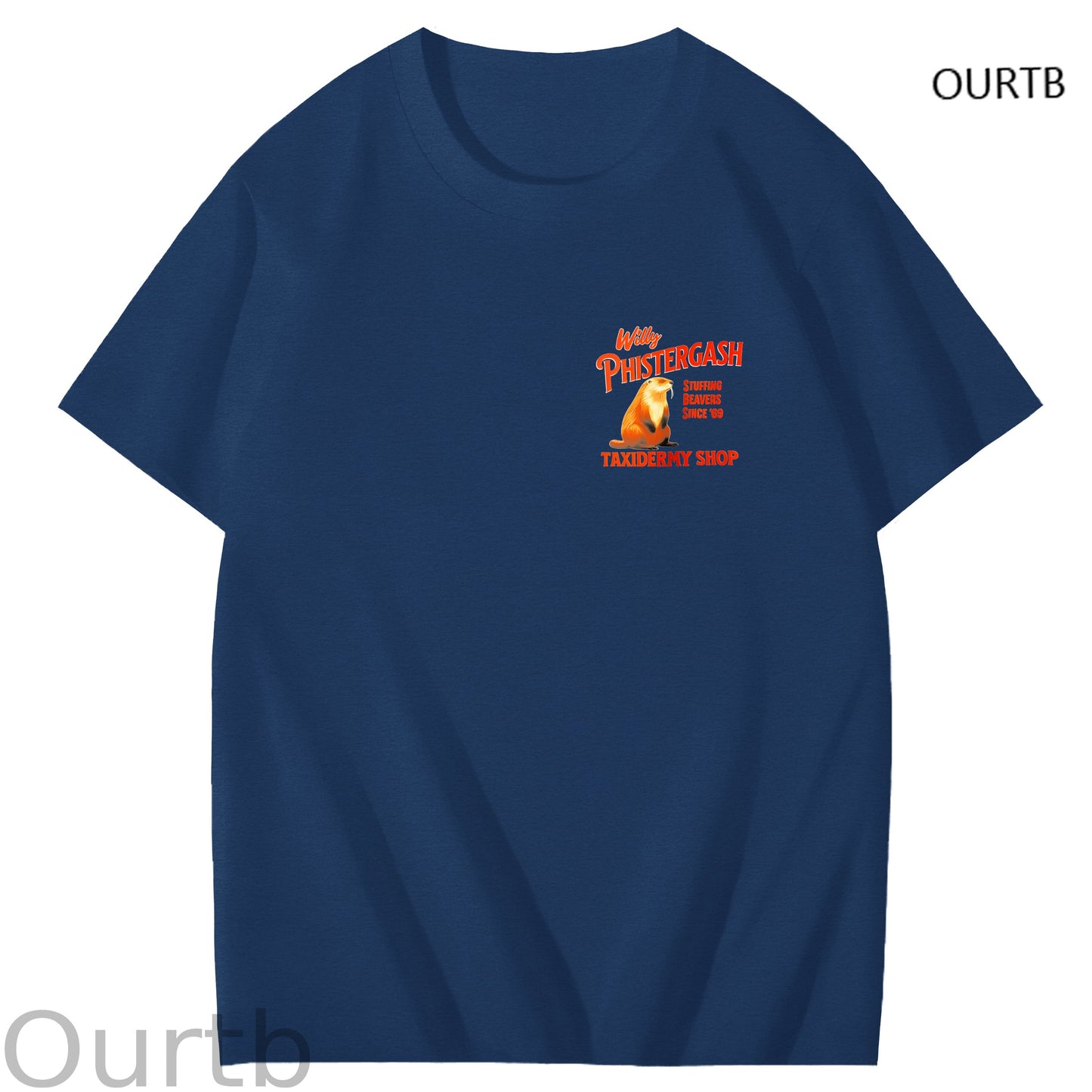 Willy Phistergash Stuffing Beavers Since'69 Taxidermy Shop Art Pattern Print T-Shirt