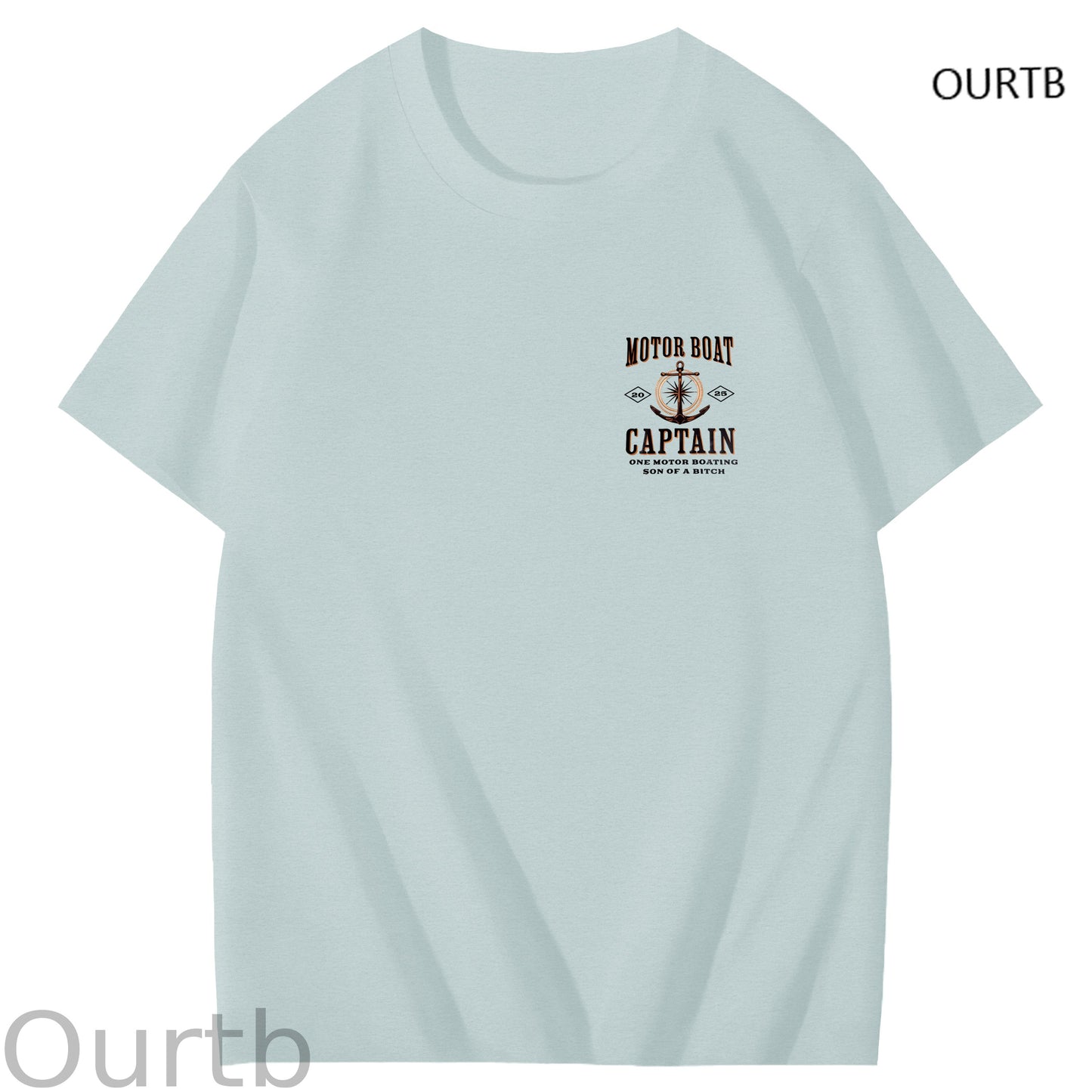 Moter Boat Captain One Motor Boating Son Of A Funny Art Pattern Print T-Shirt