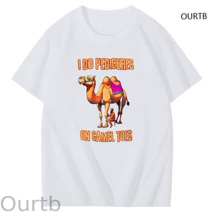 I Do Pedicures On Camel Tops Art Pattern Print T-Shirt