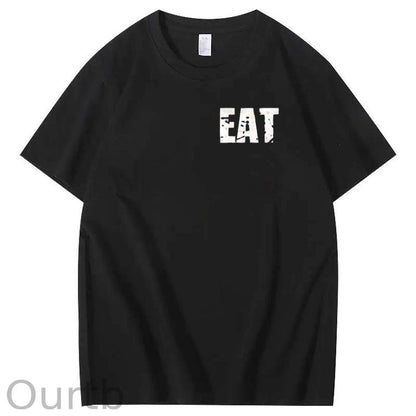 Eat Healthy Pattern  Print 100%Cotton T-Shirt