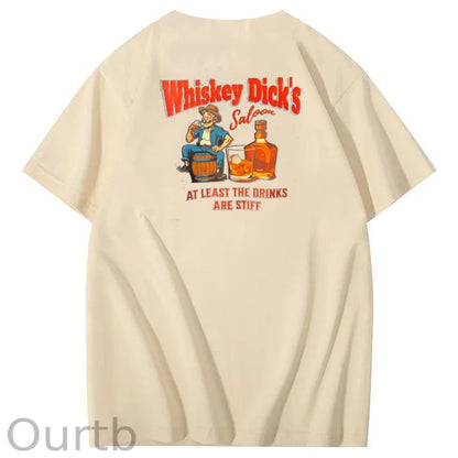 Whiskey Dick's Print Pattern Crew Neck T-Shirt