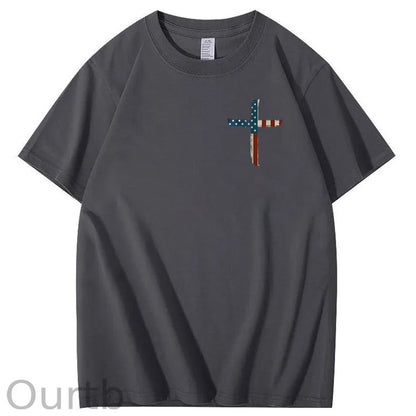 Stand For The Flag Kneel For The Cross 4th Of July T-Shirt