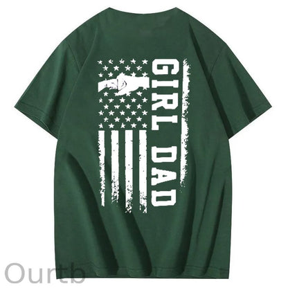 Girl Dad Pattern Print 100%Cotton T-Shirt