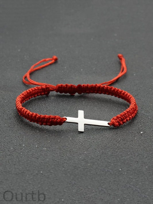 Simple Stainless Steel Cross Braided Bracelet