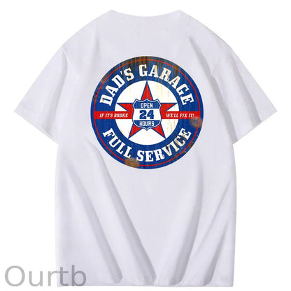 Dad's Garage Full Service If It's Broke We'll Fix It Printed Men's T-shirt