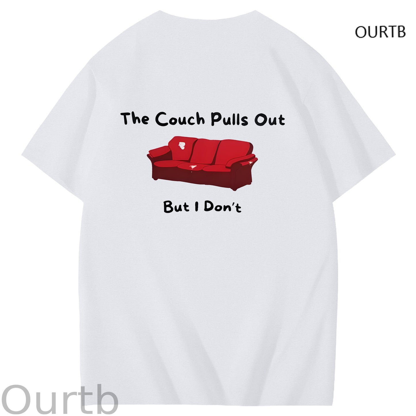 The Couch Pulls Out But I Don't Funny Adult Art Pattern Print T-Shirt