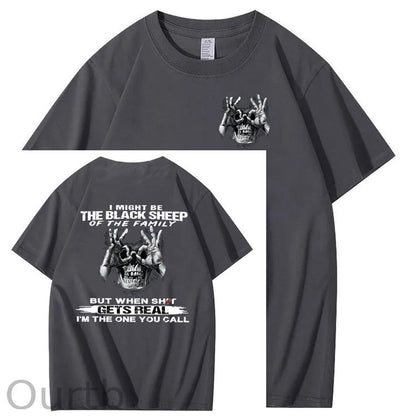 The Blacksheep Of  The Family Pattern Print 100%Cotton T-Shirt