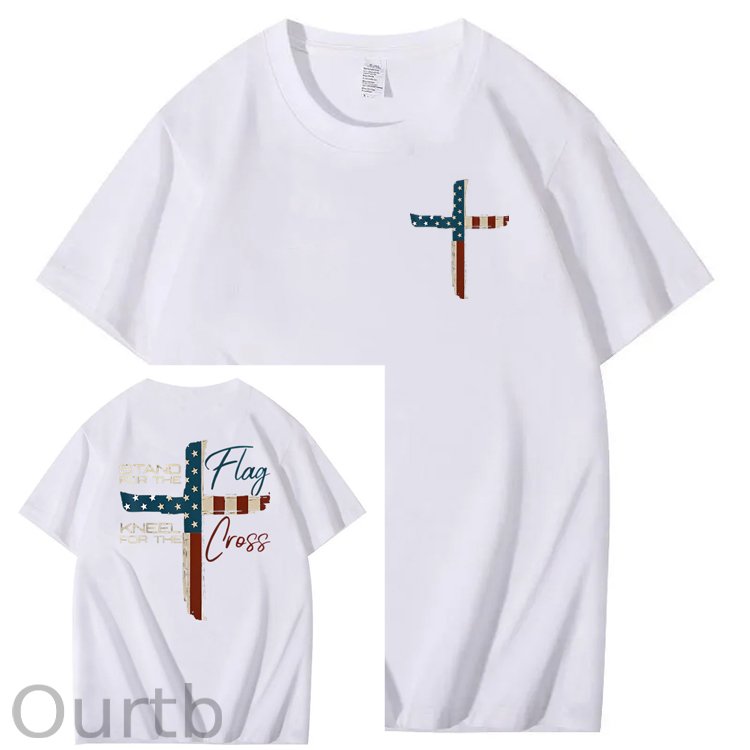 Stand For The Flag Kneel For The Cross 4th Of July T-Shirt