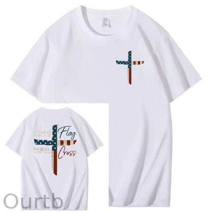 Stand For The Flag Kneel For The Cross 4th Of July T-Shirt