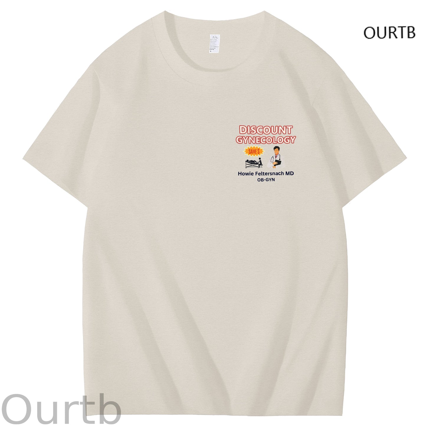 Discount Gynecology Howie Feltersnach MD OB-GYN Art Pattern Print T-Shirt