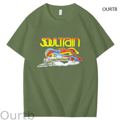 Soul Train Rock Funny Adult Art Pattern Print T-Shirt