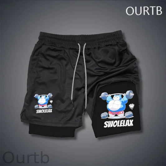 Swolelax Funny Art Print Shorts Pants