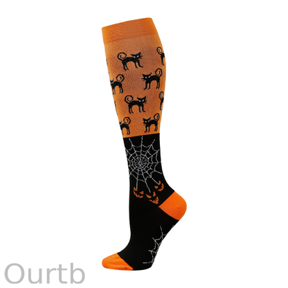 Halloween Fun Pattern High Socks