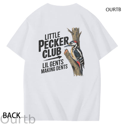Little Pecker Club Lil Gents Making Dents Funny Adult Art Pattern Print T-Shirt