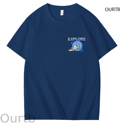 Explore Uranus Funny Adult Art Pattern Print T-Shirt