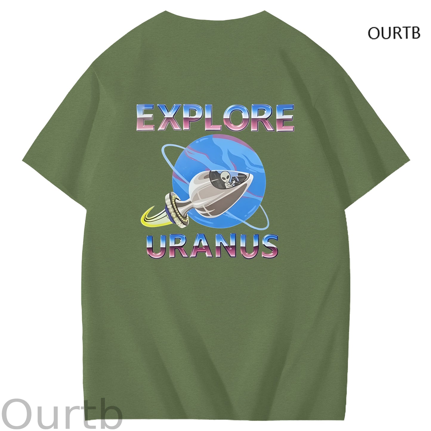 Explore Uranus Funny Adult Art Pattern Print T-Shirt