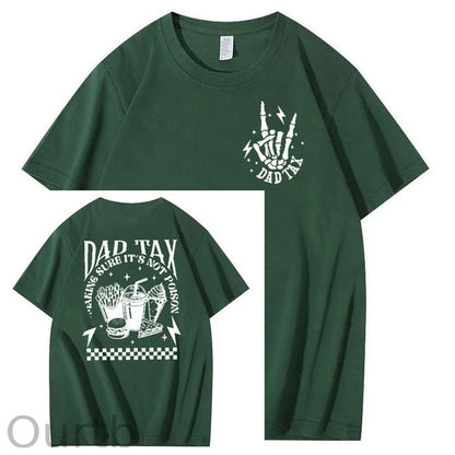 Funny Dad Tax Pattern Print 100% Cotton T-Shirt
