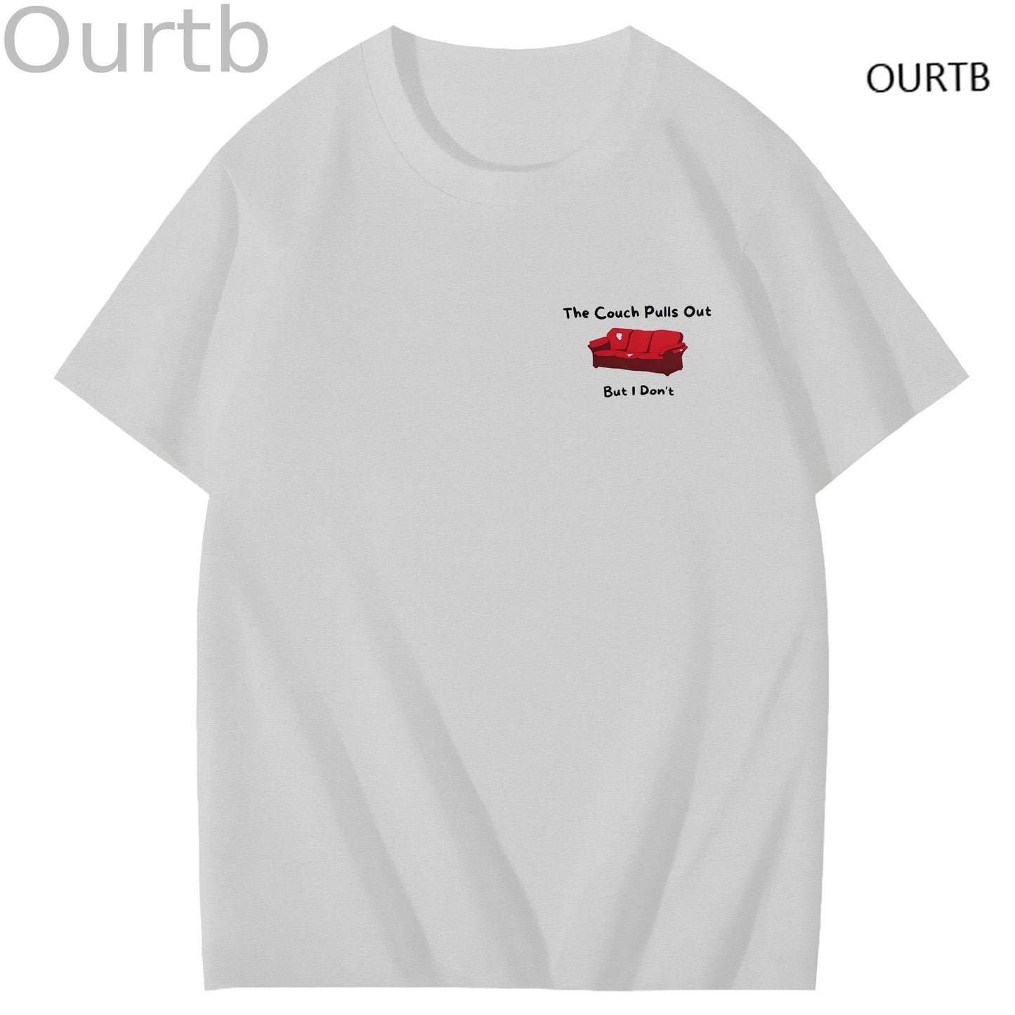 The Couch Pulls Out But I Don't Funny Adult Art Pattern Print T-Shirt