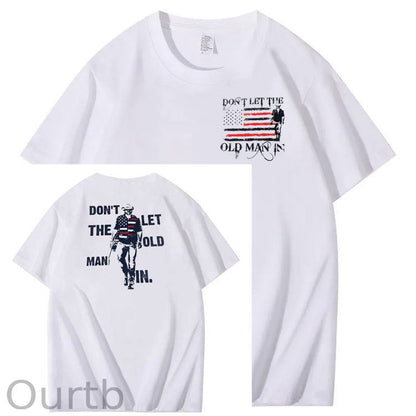 Vintage Don't Let The Old Man In Pattern 100&Cotton Print T-Shirt