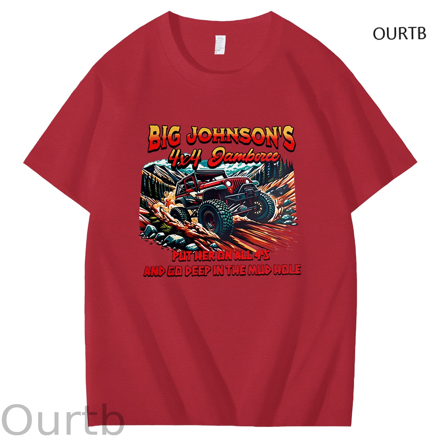 Big Johnson's Put Her On All 4's And Go Deep In The Mud Hole Art Pattern Print T-Shirt