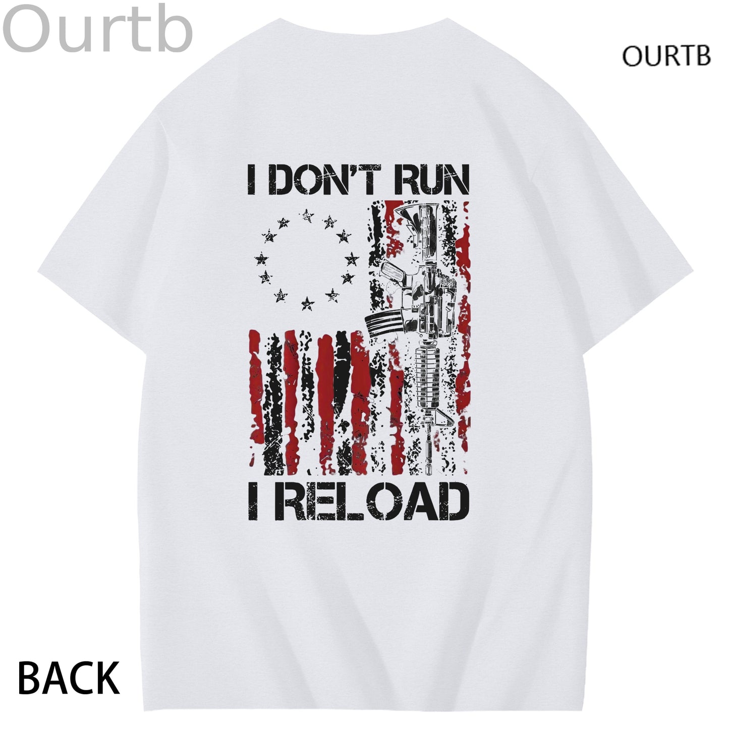 I Don't Run I Reload Art Pattern Print T-Shirt