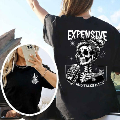 Expensive Difficult And Talks Back Sweatshirt, Trendy Front And Back Sweatshirt, Funny Women Hoodie,Sarcastic Wife Sweatshirt, Gift For Her