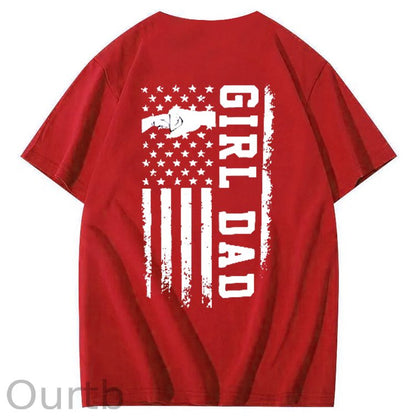 Girl Dad Pattern Print 100%Cotton T-Shirt