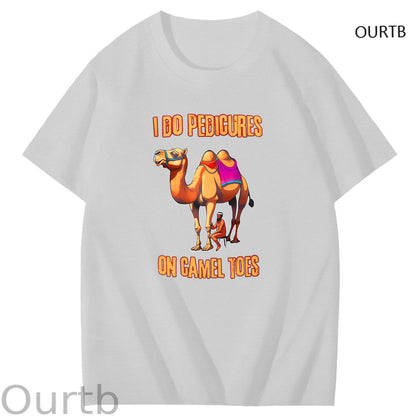 I Do Pedicures On Camel Tops Art Pattern Print T-Shirt