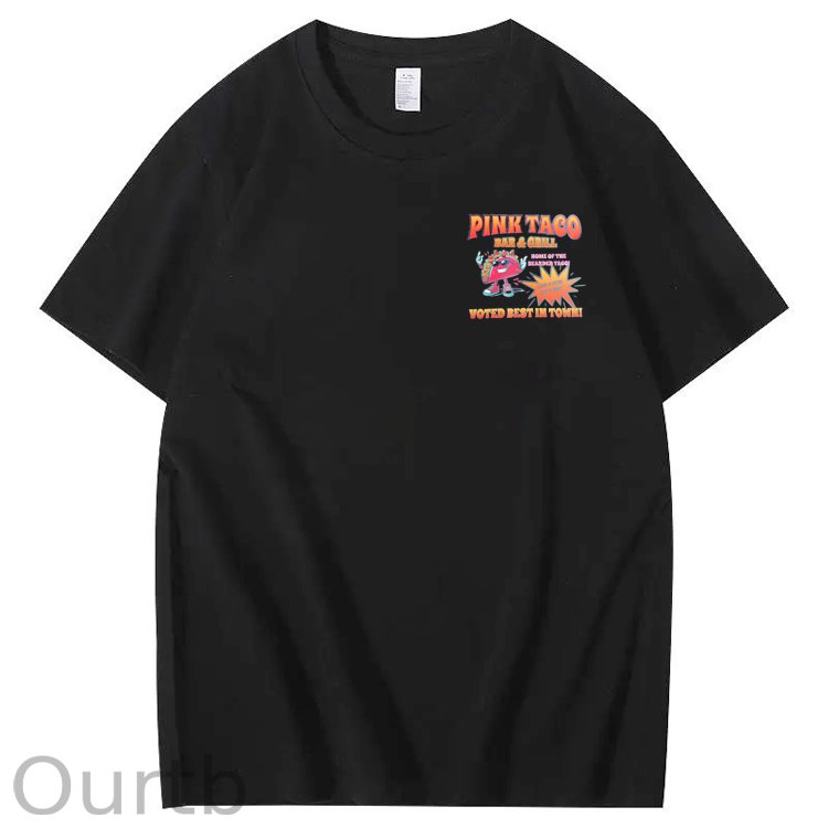 Pink Taco Bar Grill Voted Best In Town Art Pattern Print T-Shirt