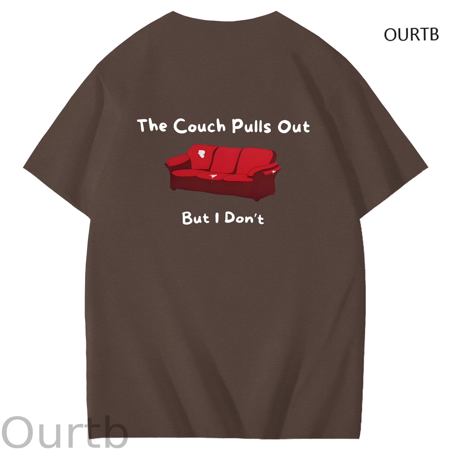 The Couch Pulls Out But I Don't Funny Adult Art Pattern Print T-Shirt
