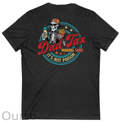 Dad Tax Pattern Print 100%Cotton V Neck T-Shirt