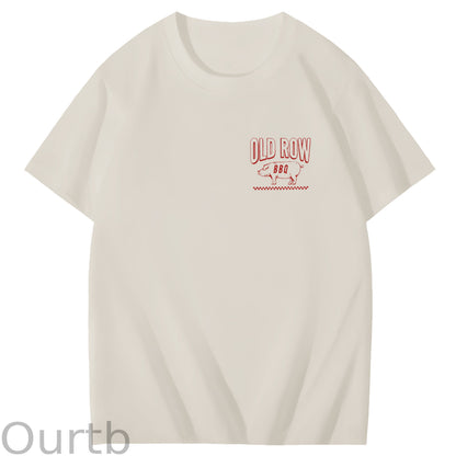 Old Row Smokin Meats And Clapping Cheeks Art Pattern Print T-Shirt