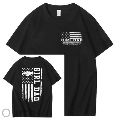 Girl Dad Pattern Print 100%Cotton T-Shirt