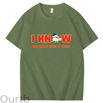 I Knew How Many Licks It Takes Art Pattern Print T-Shirt
