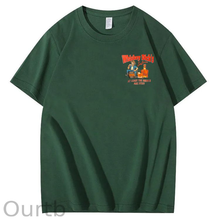 Whiskey Dick's Print Pattern Crew Neck T-Shirt