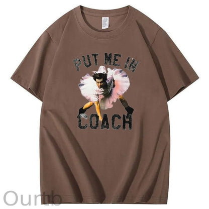 Funny Put Me in Coach Jim Carey Pattern Crew Neck T-Shirt