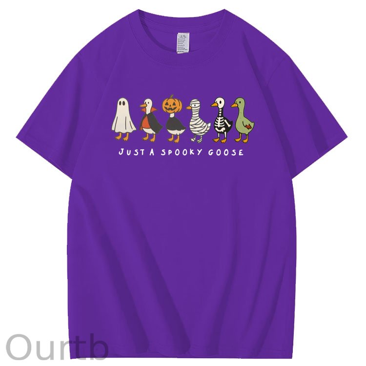Just Spooky Goose Pattern 100% Cotton T-Shirt