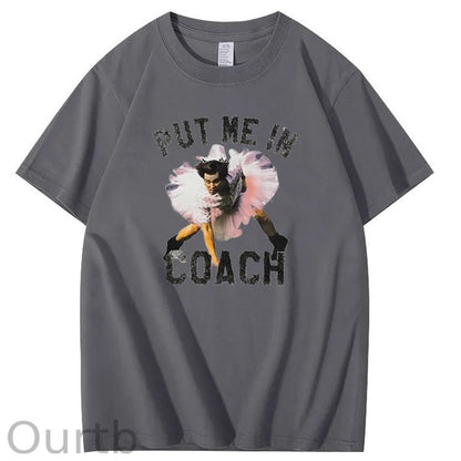 Funny Put Me in Coach Jim Carey Pattern Crew Neck T-Shirt