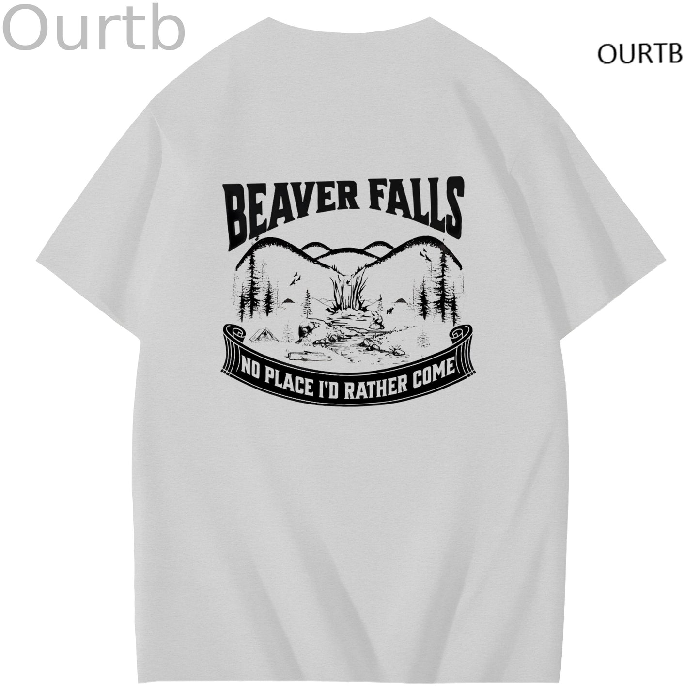 Beaver Falls No Place I'd Rather Come Funny Adoult Art Pattern Print T-Shirt