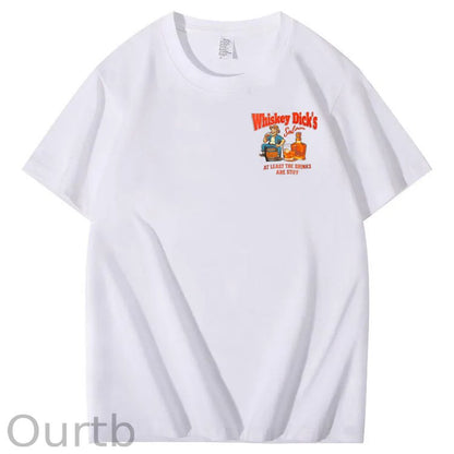 Whiskey Dick's Print Pattern Crew Neck T-Shirt