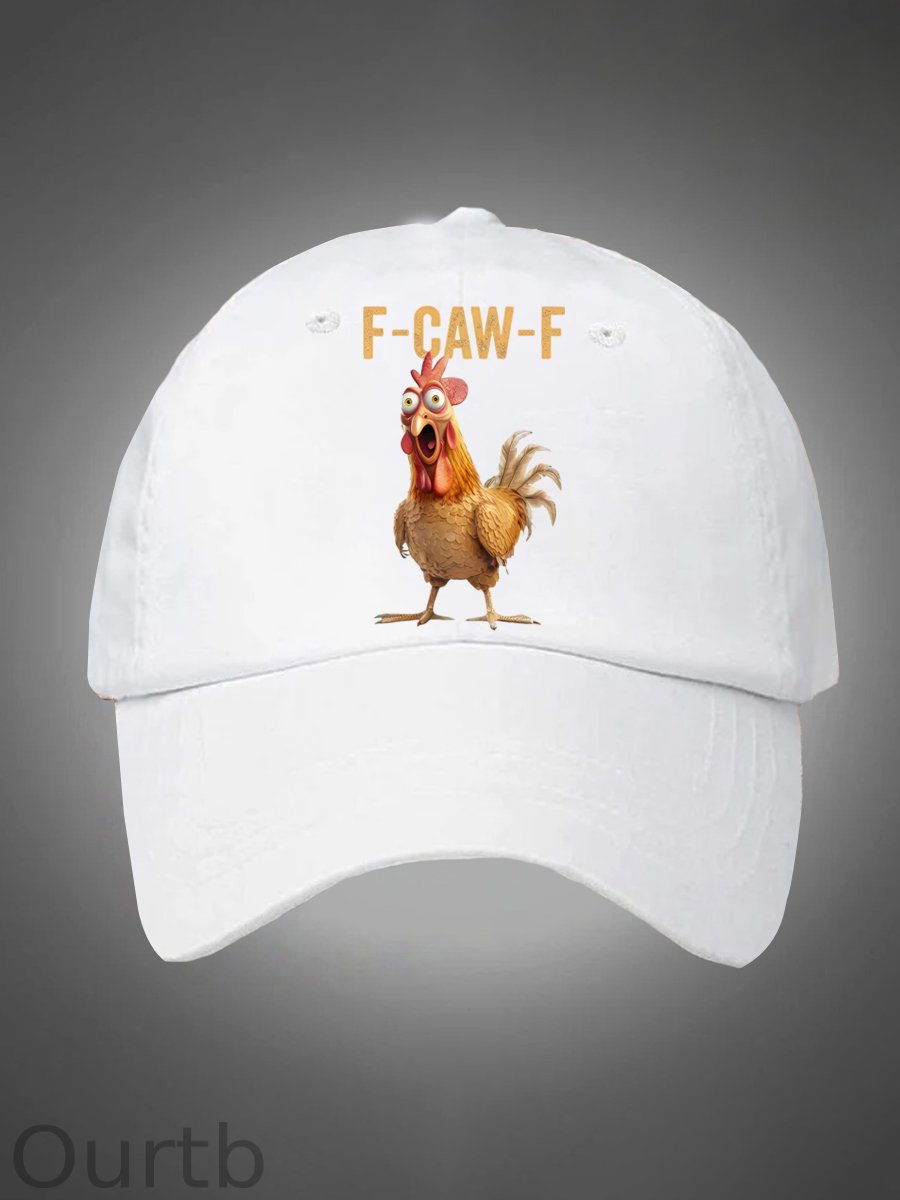 F-Caw-F Chicken Pattern Washed Hats