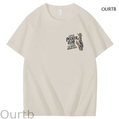 Little Pecker Club Lil Gents Making Dents Funny Adult Art Pattern Print T-Shirt