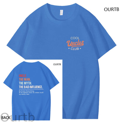 Uncle The Man The Myth The Bad Influence Cool Uncle Club Art Pattern Print T-Shirt