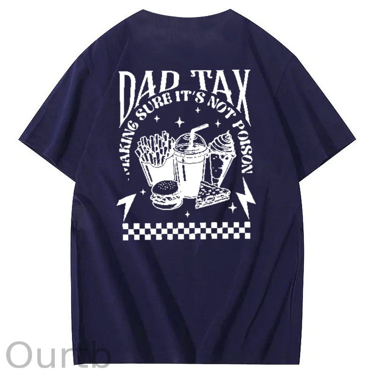 Funny Dad Tax Pattern Print 100% Cotton T-Shirt