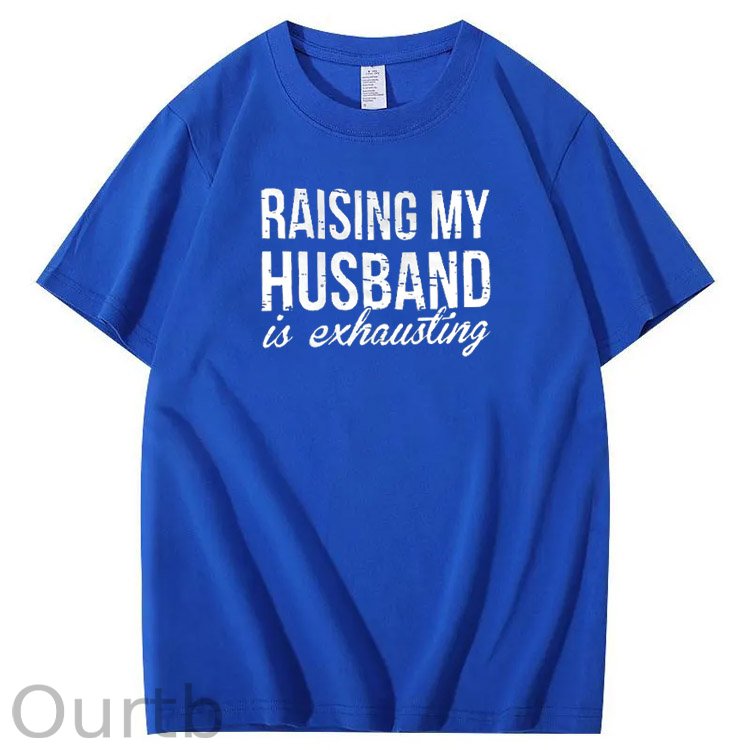 Raising My Husband Is Exhausting Pint Pattern Crew Neck T-Shirt